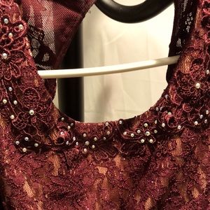Burgundy maxi dress size 18 from David’s Bridal